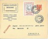 HUNTING / WEAPONS: POSTAL HISTORY COVER with CINCERELA POSTER STAMP - ITALY 1954