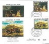 ANIMALS - LIONS . TIGERS . ART : FDC COVER set of 2 - NIGER  1973