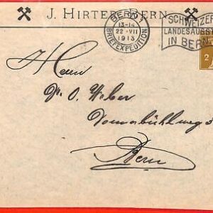 aa1863 - SWITZERLAND - Postal History -   Private Print STATIONERY COVER  1913