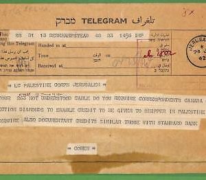 ZA1573 - PALESTINE Israel - POSTAL HISTORY - TELEGRAM  Jerusalem  1942