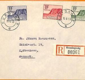 99421 - NORWAY - Postal History -  Registered FDC Cover   1953