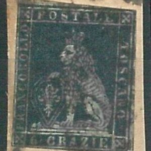 70855  - ANTICHI STATI: TOSCANA Tuscany - Sassone 7  USATO su frammento - BELLO
