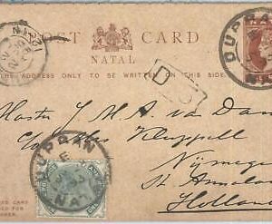 73776A  - NATAL - POSTAL HISTORY - Double STATIONERY CARD H & G # 5 to HOLLAND