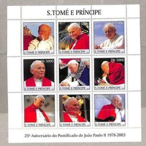 A3432 - SAO TOME & PRINCIPE ERROR MISSPERF, Miniatura s: 2003, Papa Juan...