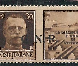 ITALIA RSI - Sassone BRESCIA 18/I  nuovo  linguellato *  VARIETA " R " rotta