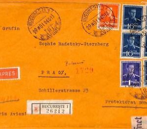 99430 -  ROMANIA  - Postal History - Censored REGISTERED EXPRESS COVER  1940