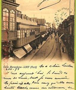 24966 - PERU  -  Vintage Postcard - Lima - Calle Mercaderes - 1908