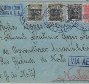 74374 - BRAZIL - POSTAL HISTORY -  TWIN VALUES on AIRMAIL COVER  1929