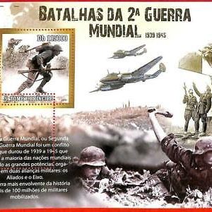 A3250 - SAO TOME & PRINCIPE, ERROR MIPERF Sonderblock: 2010 WW II, Flugzeuge