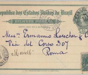 74378 - BRAZIL - POSTAL HISTORY -  Postal STATIONERY CARD to ITALY 1913