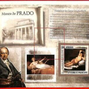 A3389- SAO TOME & PRINCIPE, ERROR MISPERF Souvenir s: 2007 Museo del Prado...