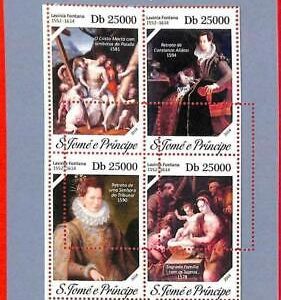 A3314- SAO TOME & PRINCIPE ERROR MISPERF Miniatur s: 2014 Lavinia Fontana,...