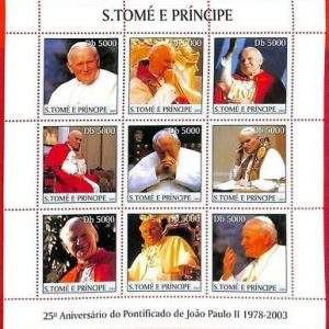 A3441 - SAO TOME & PRINCIPE ERROR MISPERF, Miniatur s: 2003, Papst Johannes...