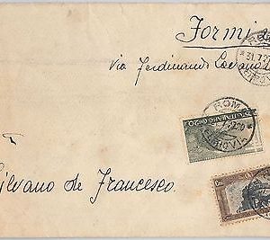 53945 - ITALIA REGNO - Storia Postale: Sassone 206 + 192  su BUSTA 1927
