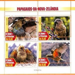 A6601 - SAO TOME & PRINCIPE, Error, 2020, MISSPERF MINIATURE S: Vögel,...
