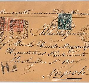 53952 - REGNO - Storia Postale: FLOREALE su BUSTA RACCOMANDATA da PALERMO 1902