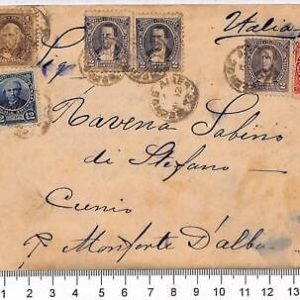 P0950 - ARGENTINA - POSTAL HISTORY - 4 colour FRANKING to Italy 1892