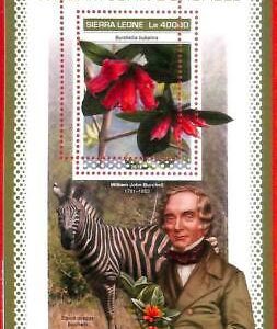 A4578 - SIERRA LEONE - FEHLER MIPERF: 2018, William J. Burchell, Blumen, Zebras