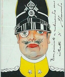 92001 - CARTOLINA d'Epoca - Militare I Guerra SATIRICA  : VITTORIO EMANUELE
