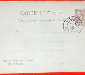 aa1069  - MONACO - Postal History -  POSTAL STATIONERY  CARD