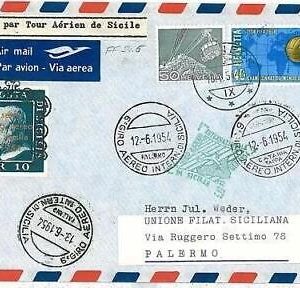 08637 - SWITZERLAND - POSTAL HISTORY - COVER: 1962 FOOTBALL Giro aereo sicilia