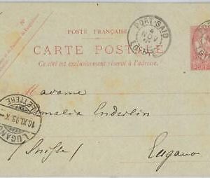 44665 - PORT SAID Egypt - POSTAL STATIONERY CARD to SWITZERLAND - 1903