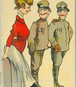 92021 - CARTOLINA d'Epoca - Militare I Guerra SATIRICA - Fanteria all'attacco!