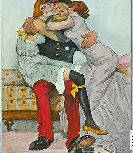 92022 - CARTOLINA d'Epoca - Militare I Guerra HUMOUR / Donnine