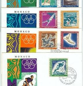 68007 - MONACO  - POSTAL HISTORY -  MEXICO 1960 Olympic Games  FDC covers HOCKEY