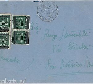 57175 - LUOGOTENZA - STORIA POSTALE: Sassone 525b VARIETA soprastampa su BUSTA