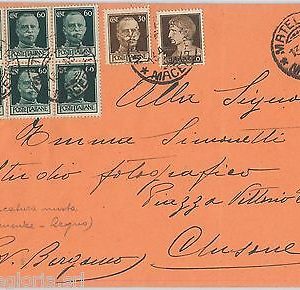 57178 - STORIA POSTALE:  affrancatura mista REGNO + LUOGOTENZA su BUSTA 1945