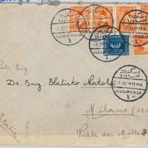 50288  -  EGYPT -- POSTAL HISTORY: COVER to ITALY 1932 - ALEXANDRIA 1