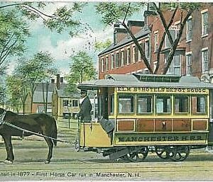 25335 - USA -VINTAGE POSTCARD:  NEW HAMPSHIRE: MANCHESTER : FIRST HORSE CAR