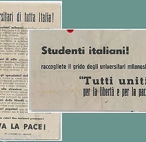 64002  - VOLANTINO PROPAGANDISTICO d'Epoca - STUDENTI ITALIANI 1948 - MILANO