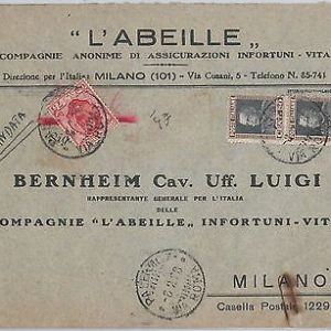 53967 - ITALIA REGNO - Storia Postale: FLOREALE su BUSTA RACCOMANDATA 1928