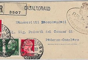 CREMONA - ITALIA REGNO:  storia postale - BUSTA RACCOMANDATA da Casalmorano 1930