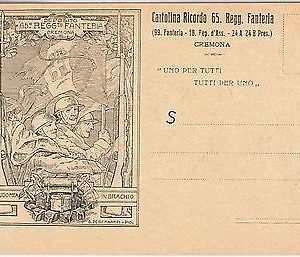 44627   CARTOLINA d'Epoca - CREMONA - REGGIMENTALI: 65o FANTERIA   DEBERNARDI #5