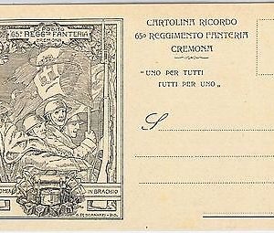 44628  CARTOLINA d'Epoca - CREMONA - REGGIMENTALI: 65o FANTERIA  - DEBERNARDI #6
