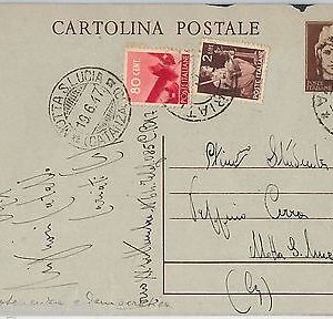 57193 -  INTERO POSTALE della LUOGOTENENZA C124 usato in periodo REPUBBLICA 1947