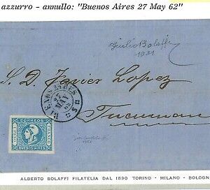 BK1796 - ARGENTINA - POSTAL HISTORY - Jalil # 14 ERROR on Cover 1859 - BOLAFFI