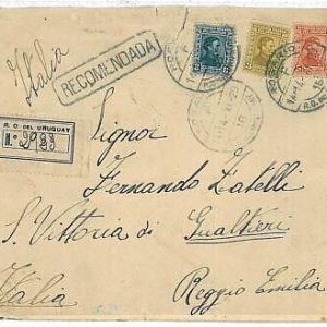 13299 - URUGUAY - POSTAL HISTORY: COVER to ITALY 1929
