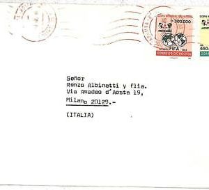 26760  - BOLIVIA - POSTAL HISTORY : COVER to ITALY 1986- FOOTBALL