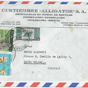 27345 - BOLIVIA - POSTAL HISTORY - AIRMAIL COVER to ITALY 1971 flowers ORCHIDS