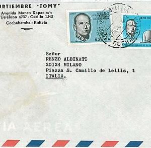 27362 -BOLIVIA  -  POSTAL HISTORY : AIRMAIL COVER to ITALY 1972