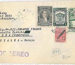 30834 - ECUADOR - POSTAL HISTORY - AIRMAIL COVER to ITALY 1950