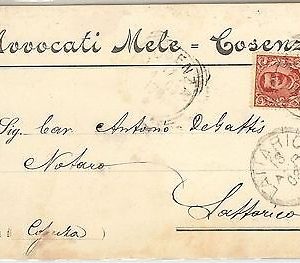 44539   CARTOLINA d'Epoca - COSENZA Città  - PUBBLICITARIA 1903