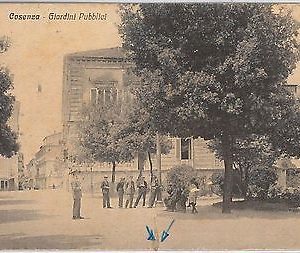 44541   CARTOLINA d'Epoca - COSENZA Città  - GIARDINI PUBBLICI 1925