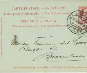 98549 - BELGIUM - POSTAL HISTORY - STATIONERY CARD from ANVERS to SPAIN 1907