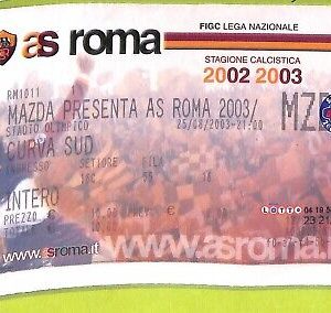 C1431 - Vecchio BIGLIETTO PARTITA CALCIO -2002-2003 MAZDA VS ROMA