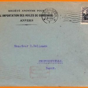 99025 - German BELGIUM - POSTAL HISTORY -   COVER  1918